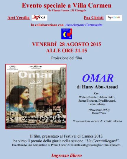 Omar, film di Hany Abu-Assad, a Villa Carmen a Viareggio